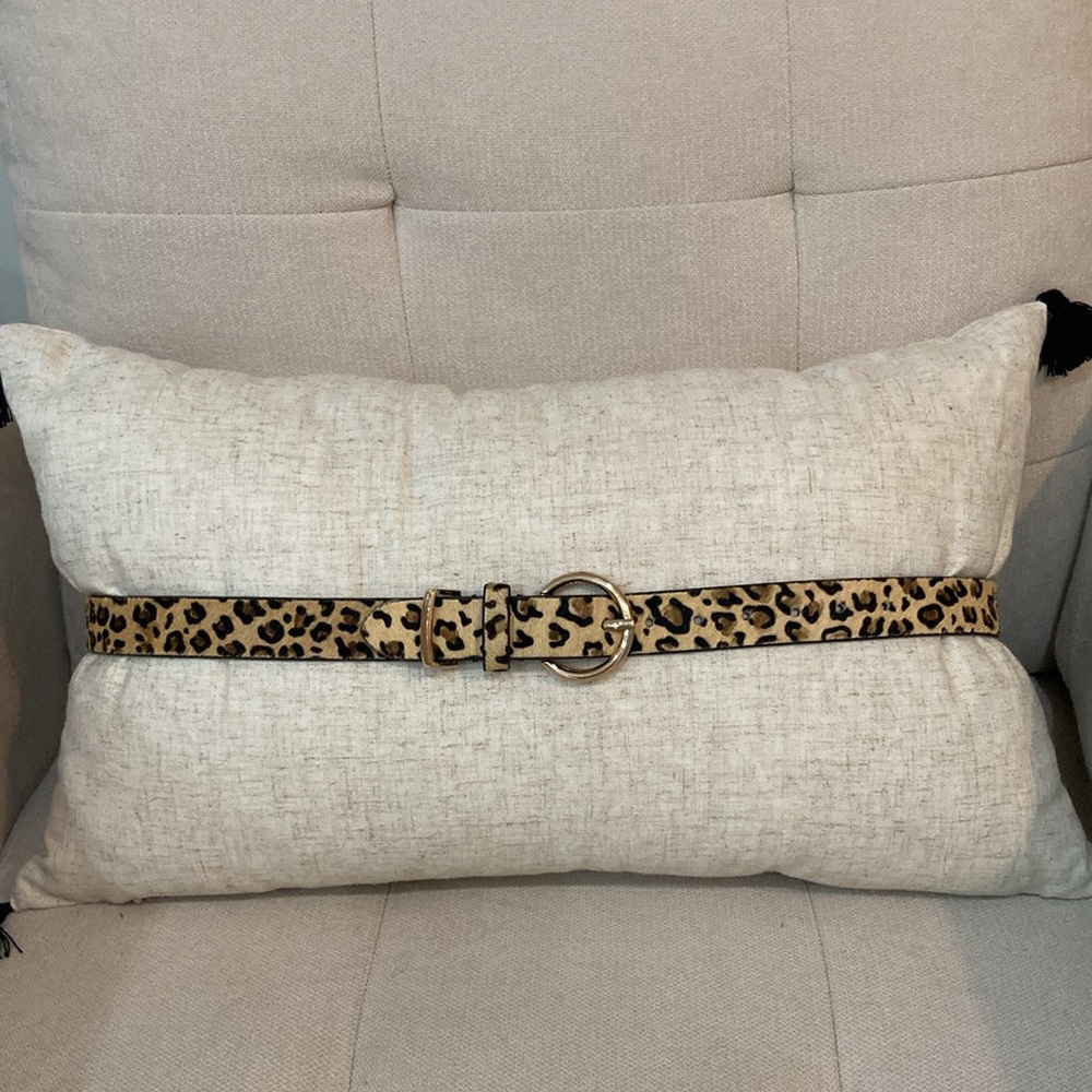 Leopard Print Belt with Gold Buckle - Picture 4 of 15